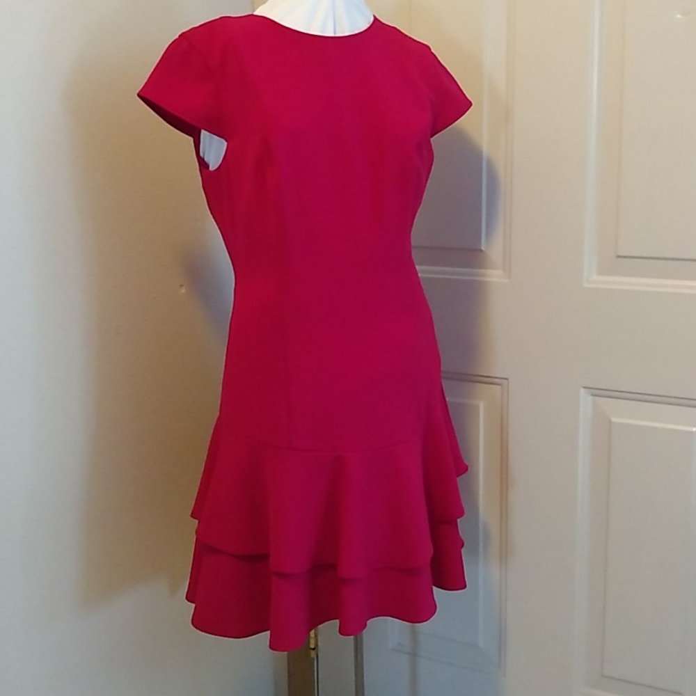 Hot Pink Cap Sleeve Dress